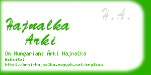 hajnalka arki business card
